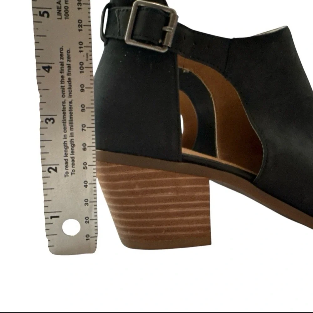 Lucky Brand Black Open-Toe Block Heel Sandal/Bootie/Mule - Women’s Size 8 - Picture 3 of 10